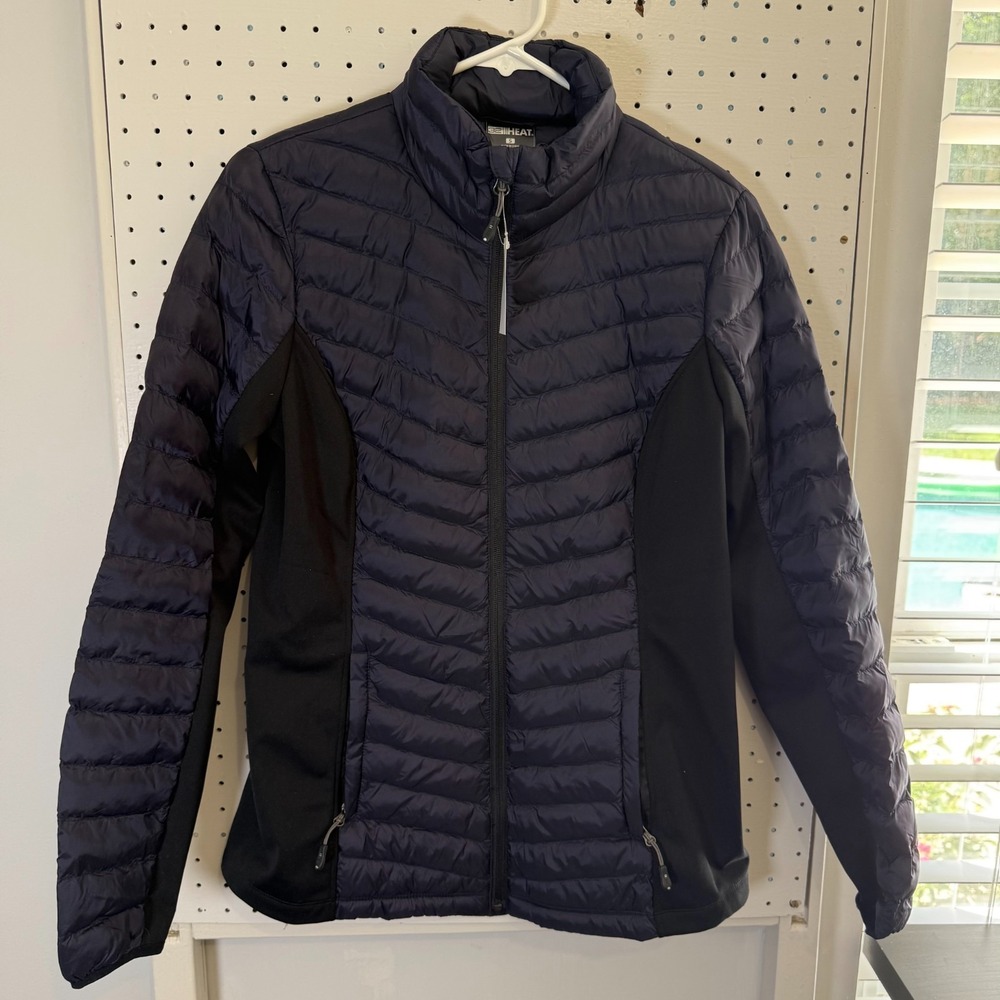 32 Degrees Heat Quilted Puffer Jacket Women's Small Deep Eclipse‎ Full Zip NWT